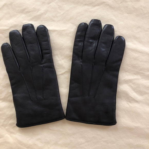 Men's Dark Brown Leather Gloves - Picture 2 of 16